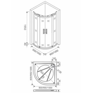 Душевой уголок Good Door Galaxy R-100-C-CH стекло прозрачное